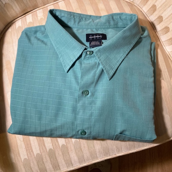 Harbor Bay Other - 3XLT Harborbay Mens Short Sleeve shirt.Beautiful Silky Aqua Fabric